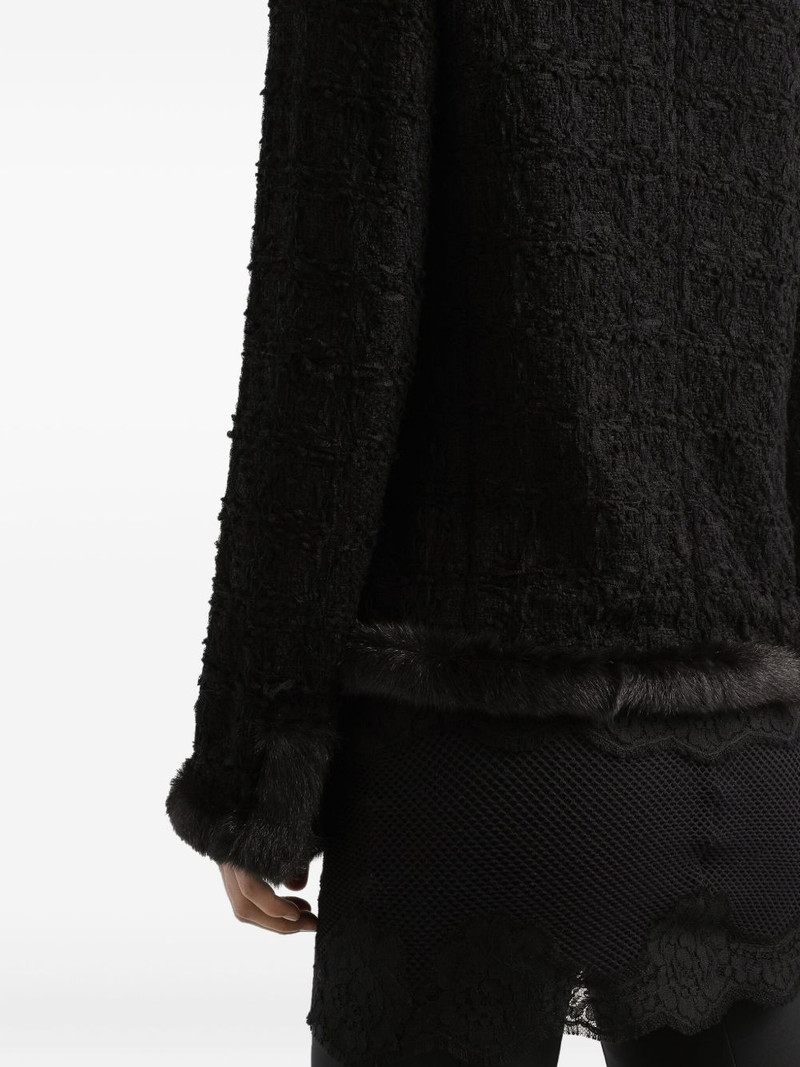 fur-trimmed tweed jacket 5