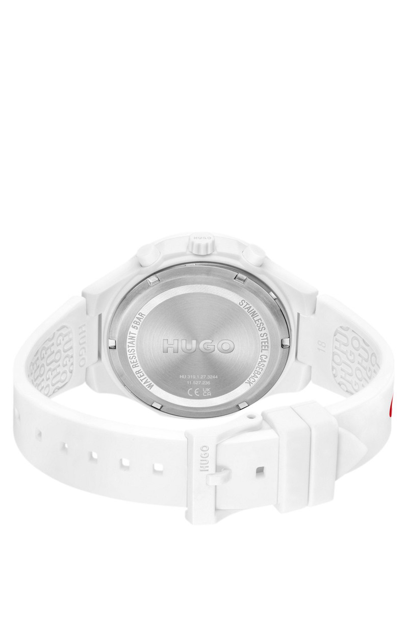WHITE WATCH WITH SILICONE LOGO STRAP 3