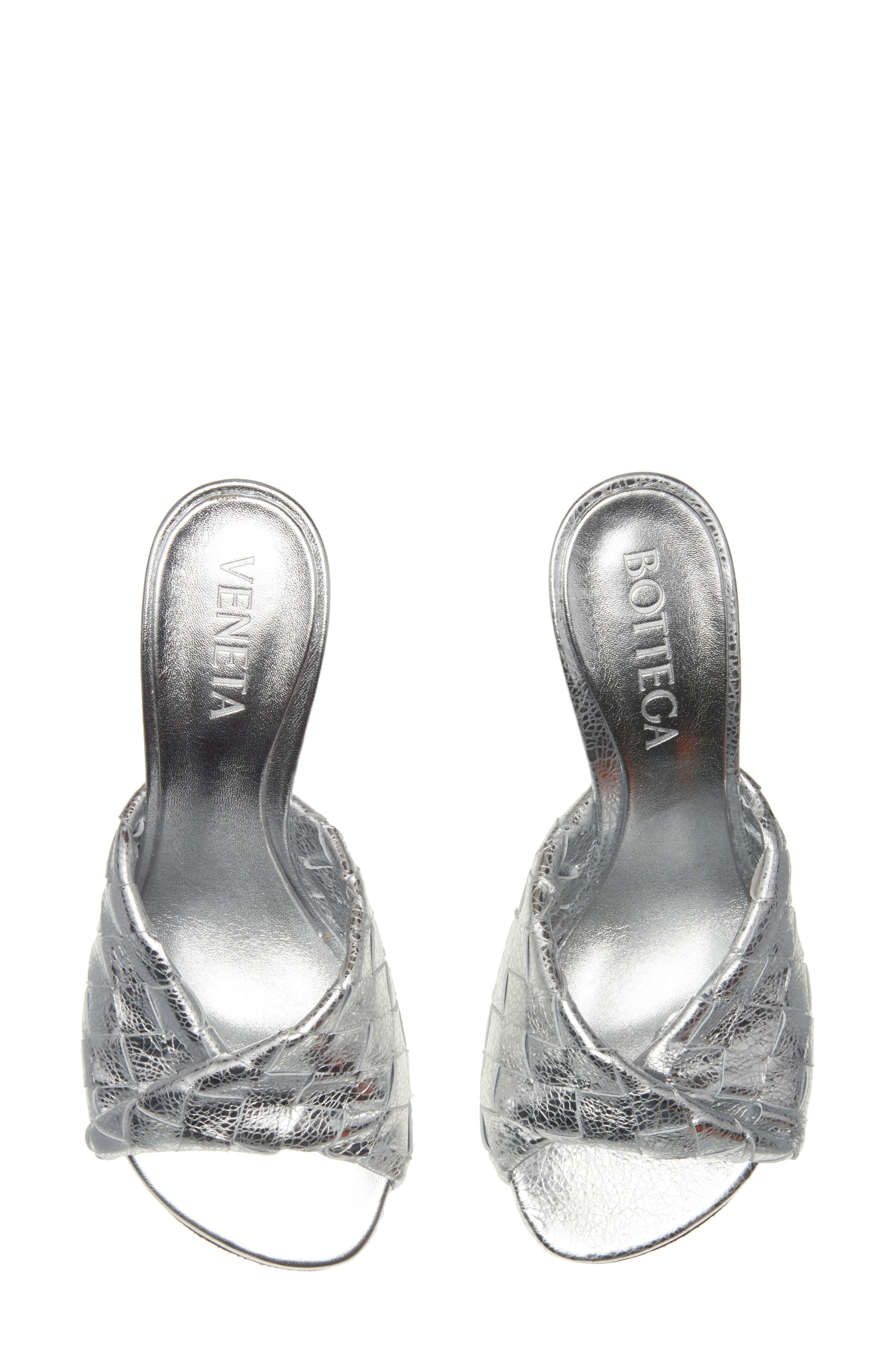 Bottega Veneta Blink Intrecciato Slide Sandal in Silver at Nordstrom - 7