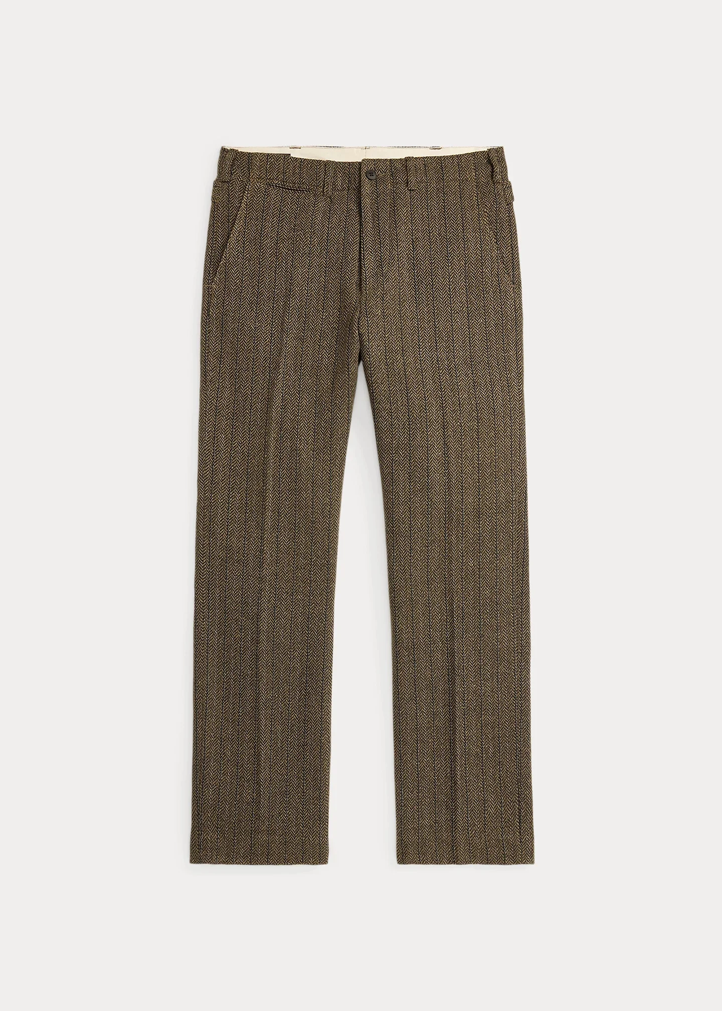 Slim Fit Linen-Blend Herringbone Pant - 1