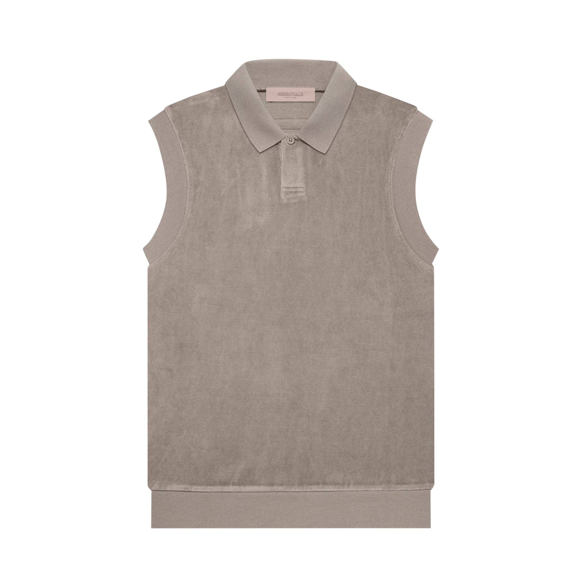 Fear of God Essentials Velour Sleeveless Polo 'Desert Taupe' - 1