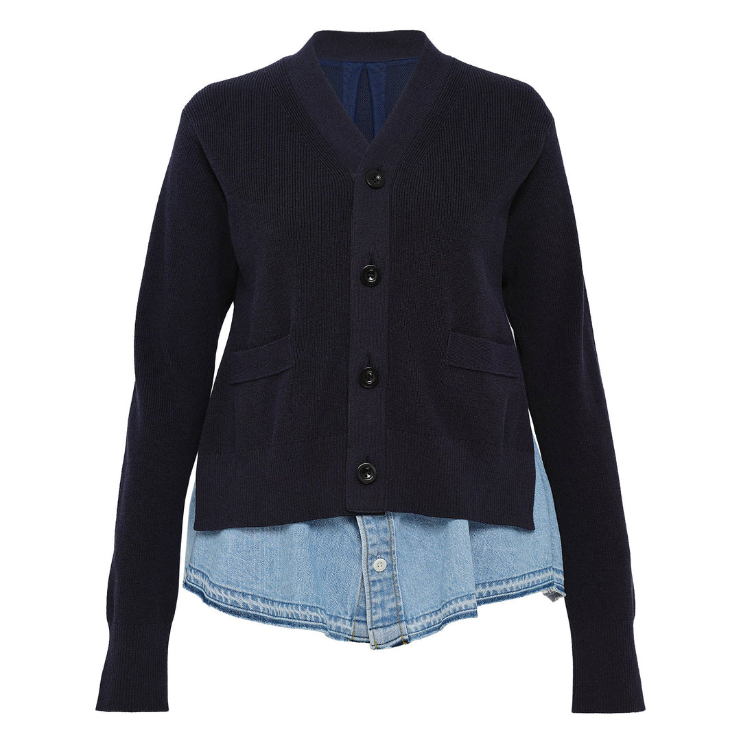 Denim x Knit Cardigan - 1
