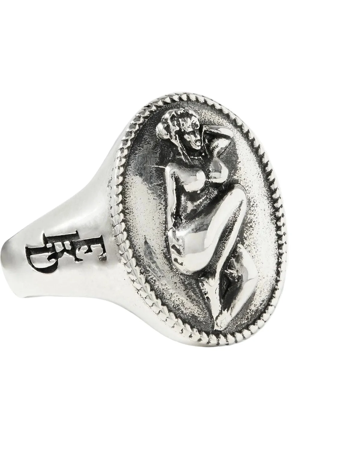PIN UP GIRL CAMEO RING (SILVER) - 1