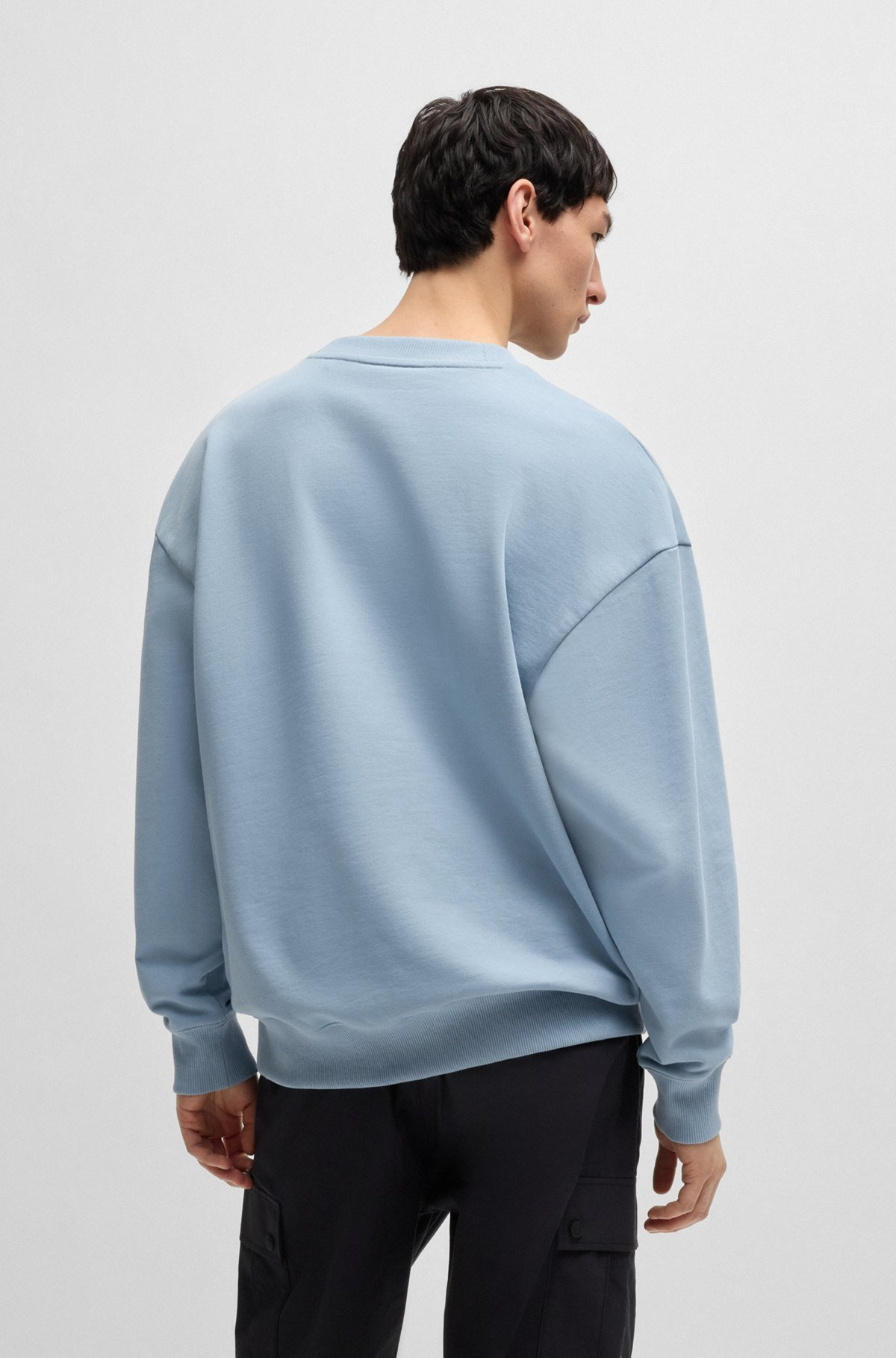 HUGO X RB COTTON-TERRY SWEATSHIRT WITH CARBON STEALTH LOGO - 5