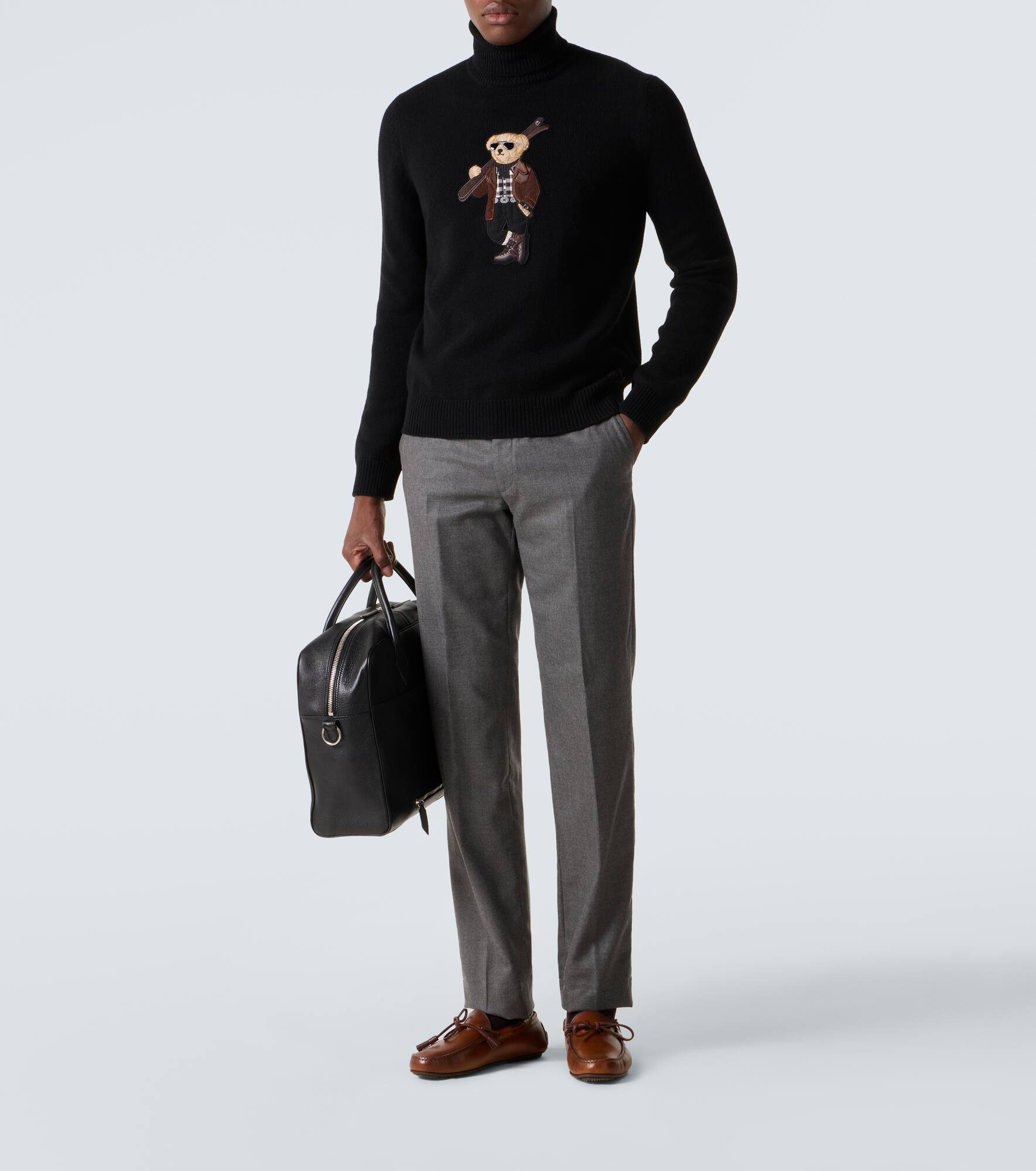 Embroidered cashmere turtleneck sweater - 2