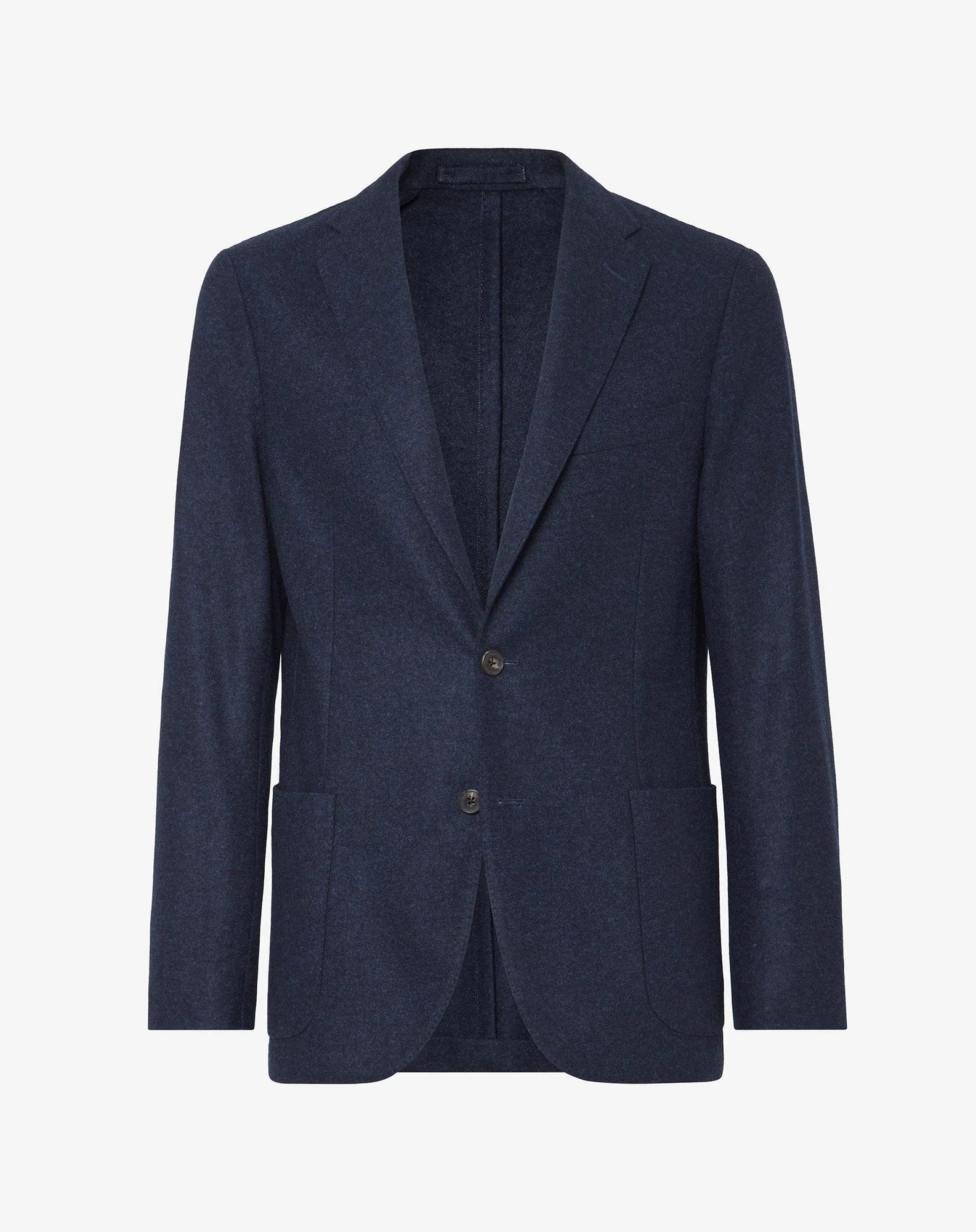 Navy blue 2-button jersey wool jacket - 1