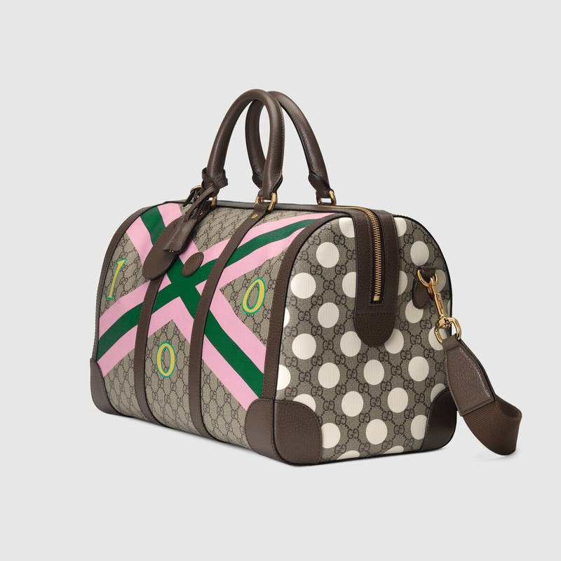 GUCCI 100 geometric print duffle bag outlook