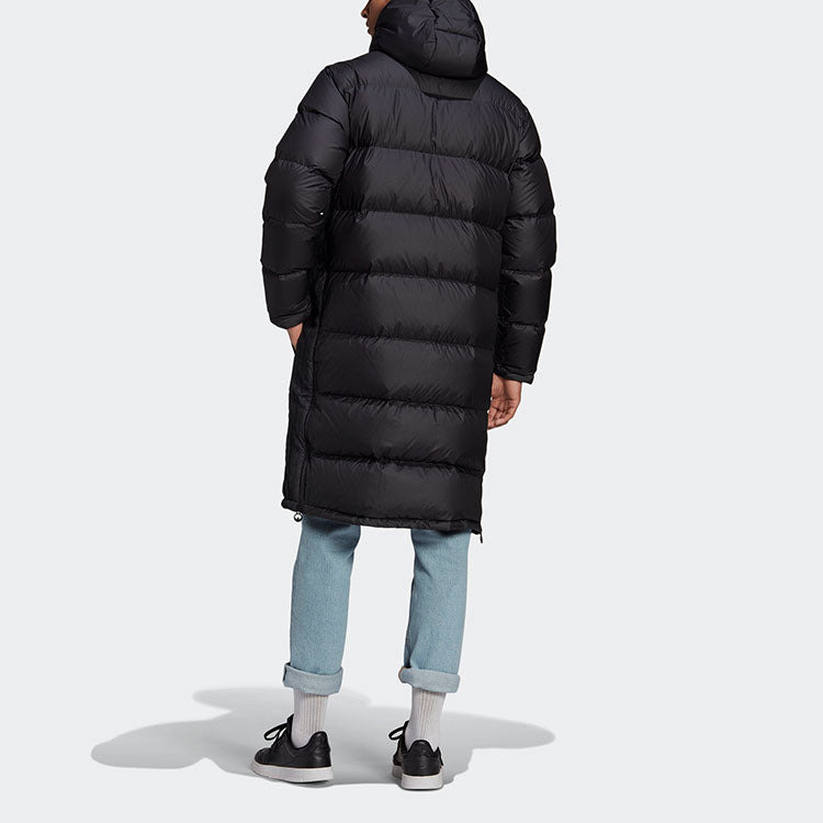 adidas originals Long Dwn Jkt Casual Sports Stay Warm hooded down Jacket Black GE1335 - 4