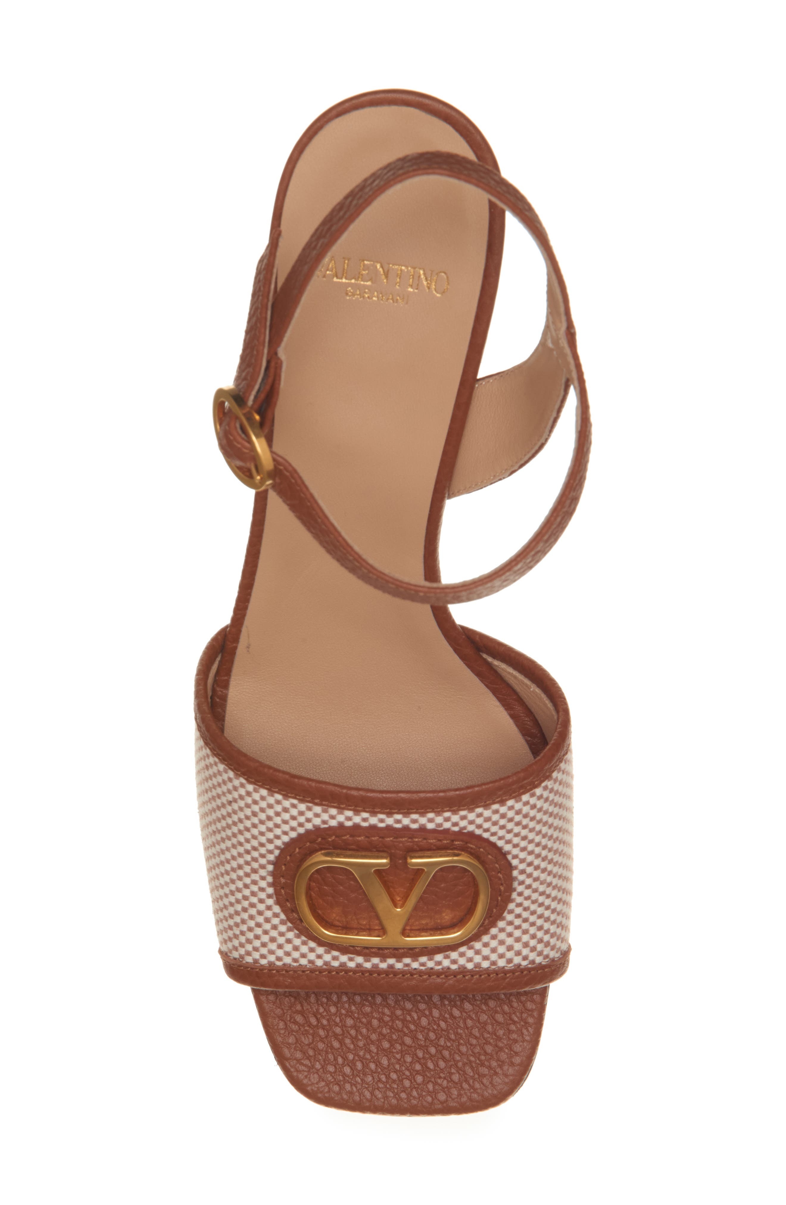 Valentino Garavani VLOGO Signature Ankle Strap Sandal in Natural/Tabacco at Nordstrom - 5