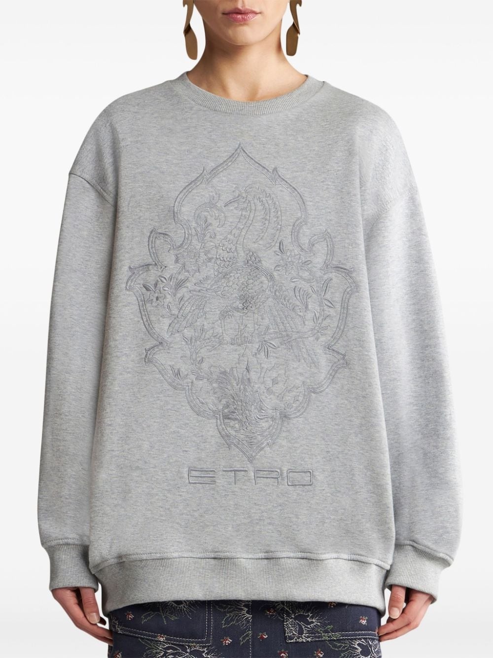 logo-embroidered cotton sweatshirt - 3