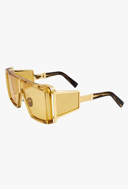 Gold-tone titanium shield-shaped Wonder Boy II sunglasses - 2