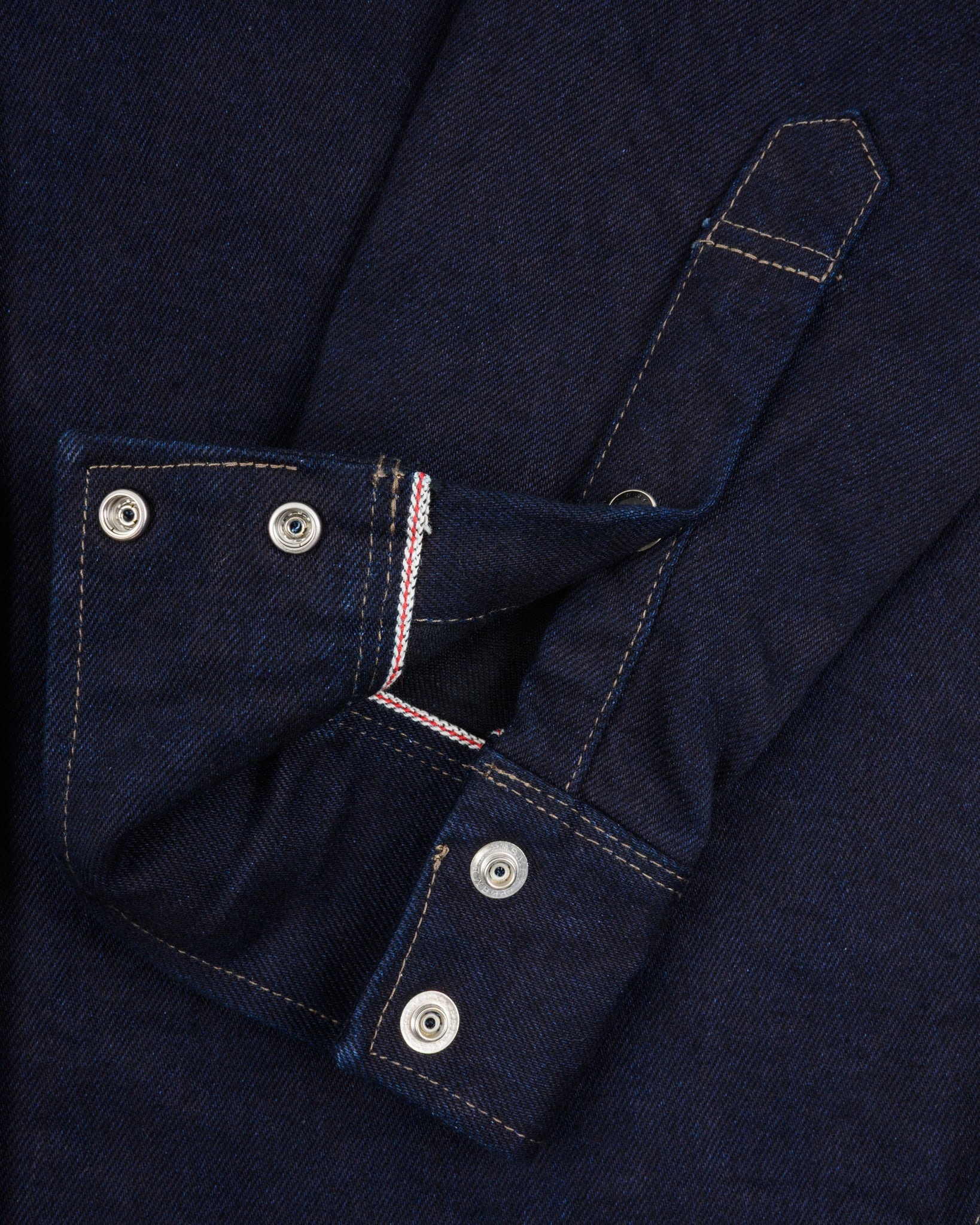 IHSH-295-IB 14oz Selvedge Denim Western Shirt - Indigo/Black - 10