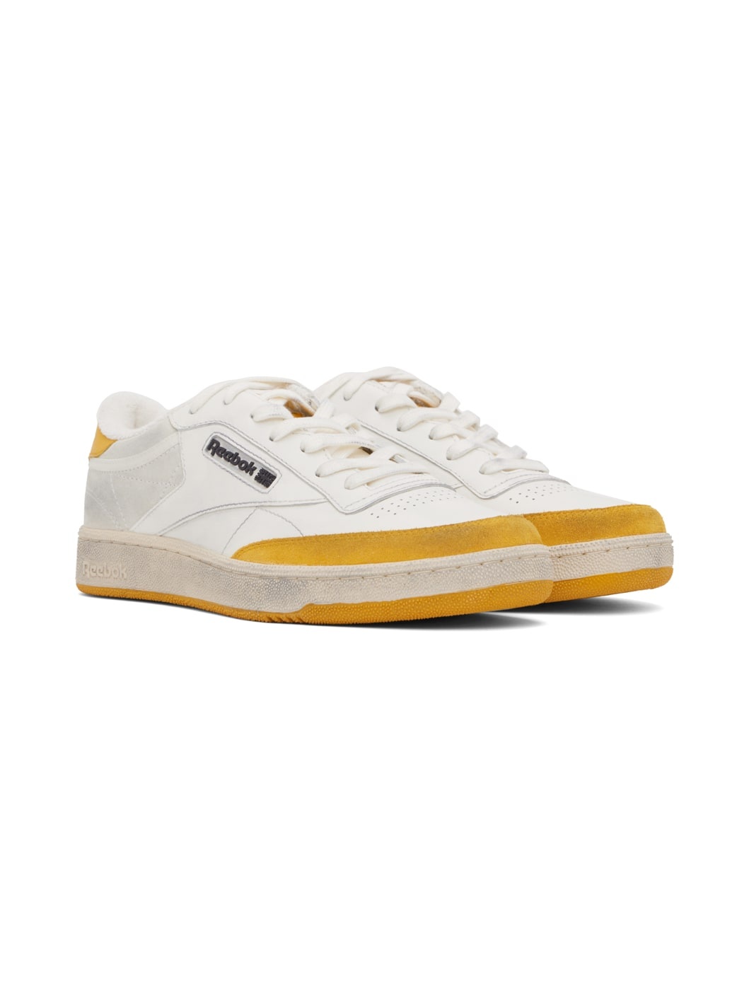 White & Yellow Club C Sneakers - 4