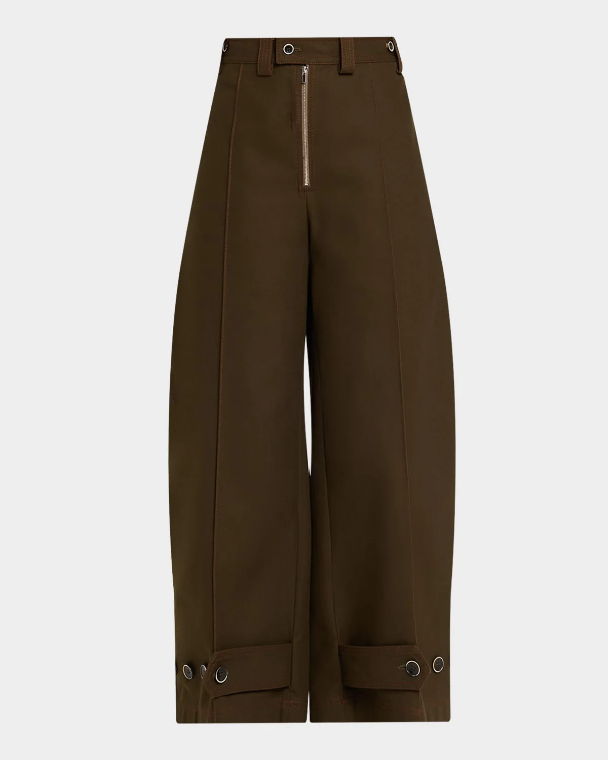 Tab-Ankle Barrel Trousers - 1