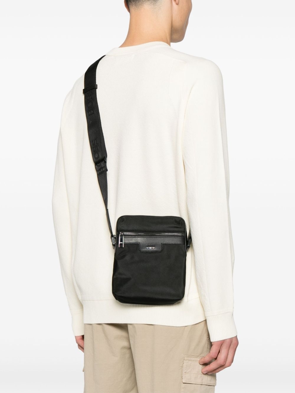 logo-debossed messenger bag - 2