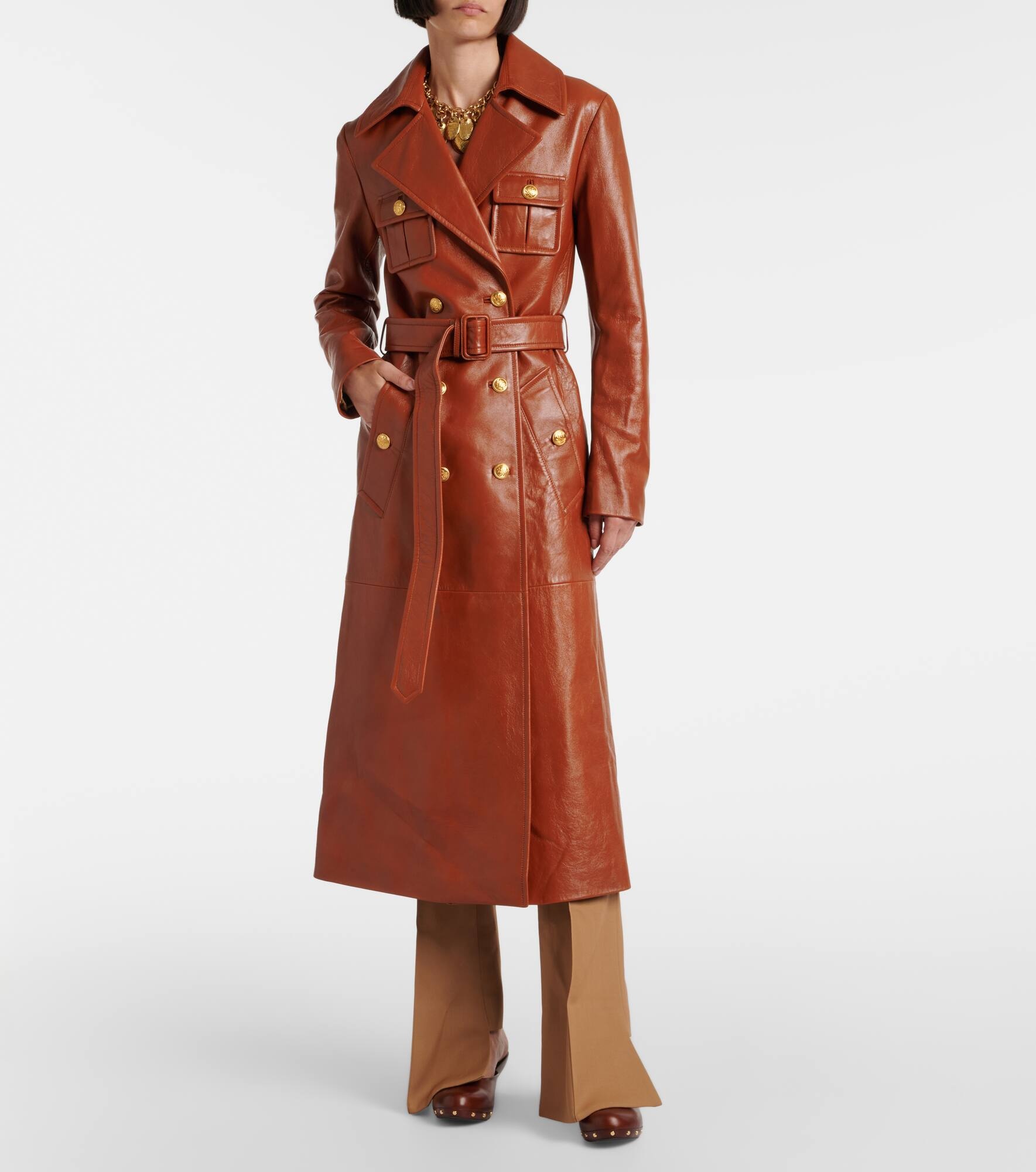 【関税&送料込】Chloe Single-Breasted Coat In Leather Chloé Single Breasted Coat In Leather | Chloé US