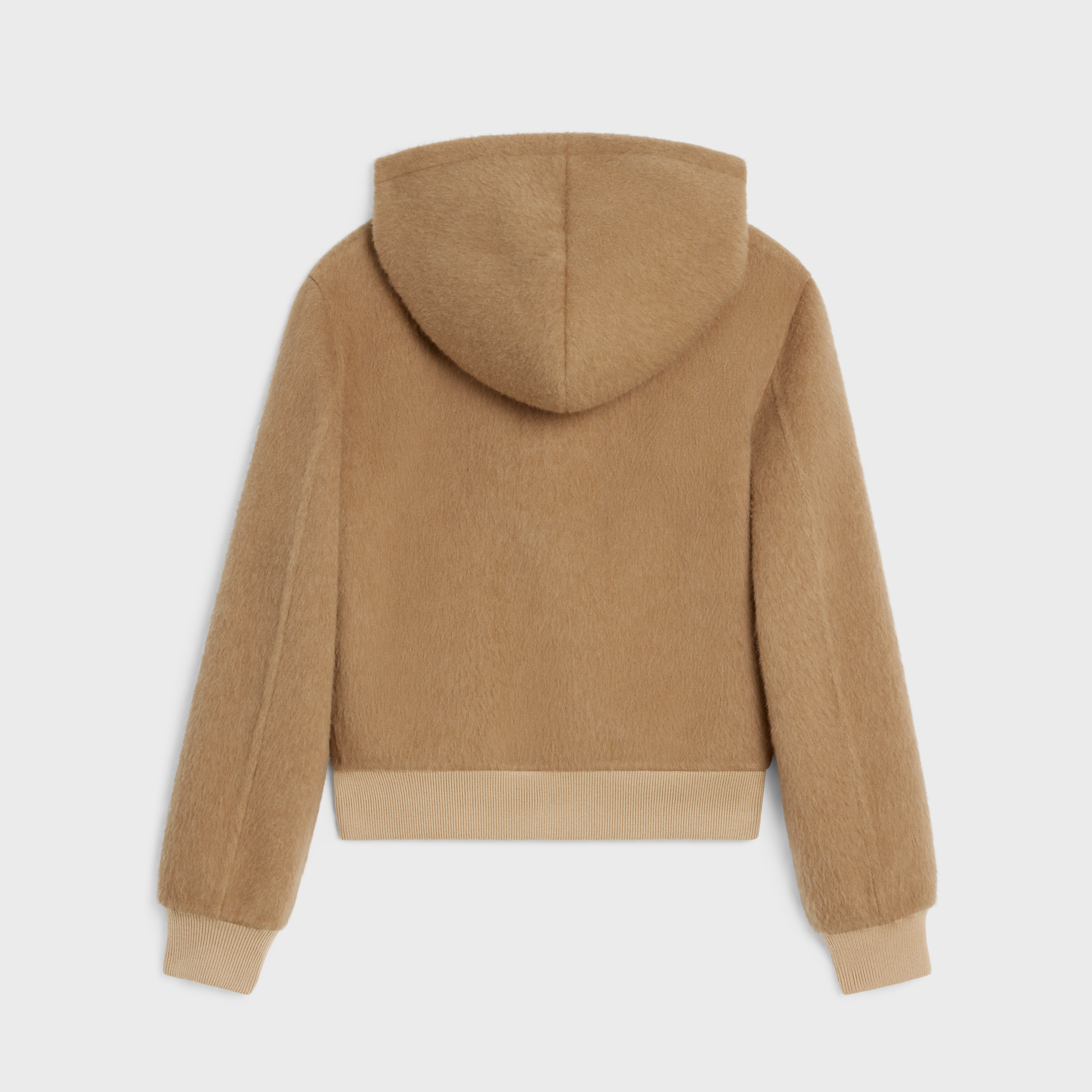 hooded teddy jacket in double face llama - 2