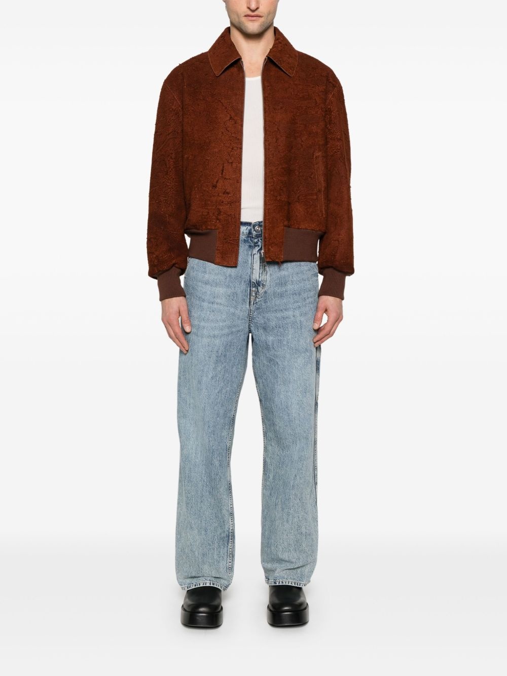 distressed suede jacket - 2