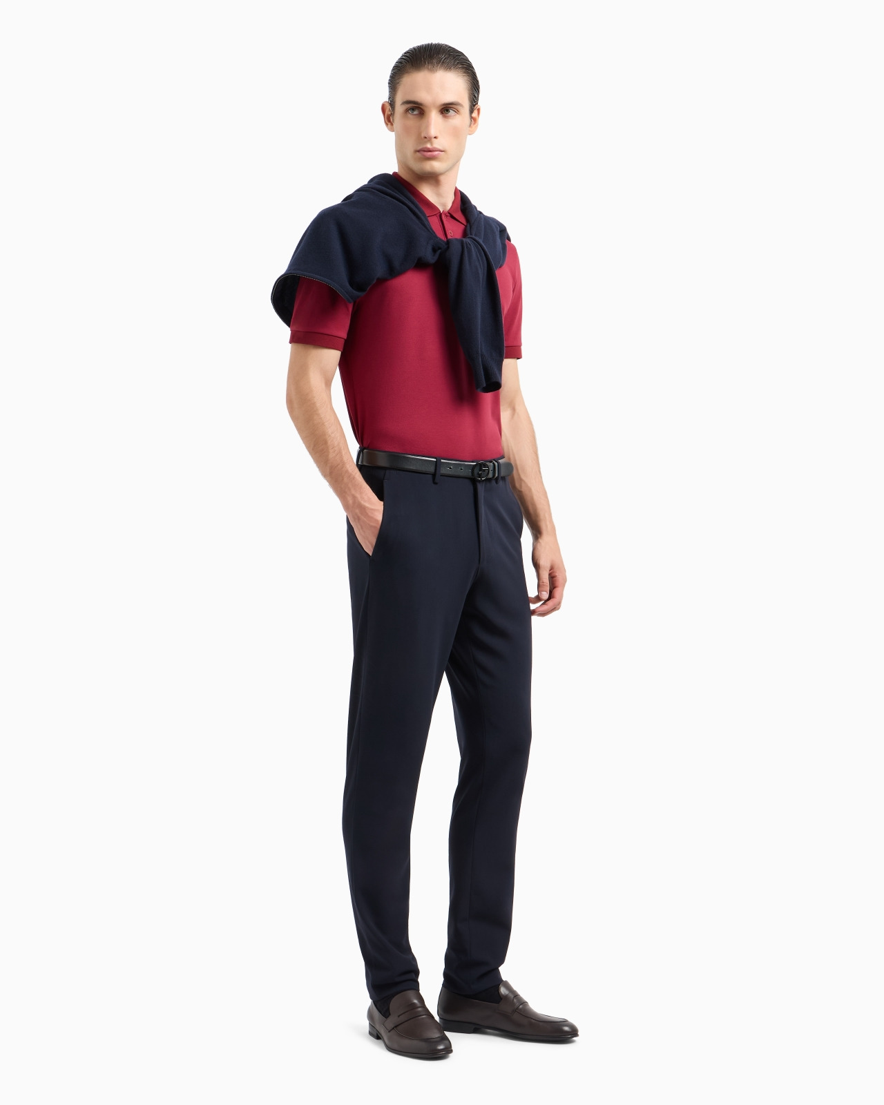 Stretch cotton piqué polo shirt - 4