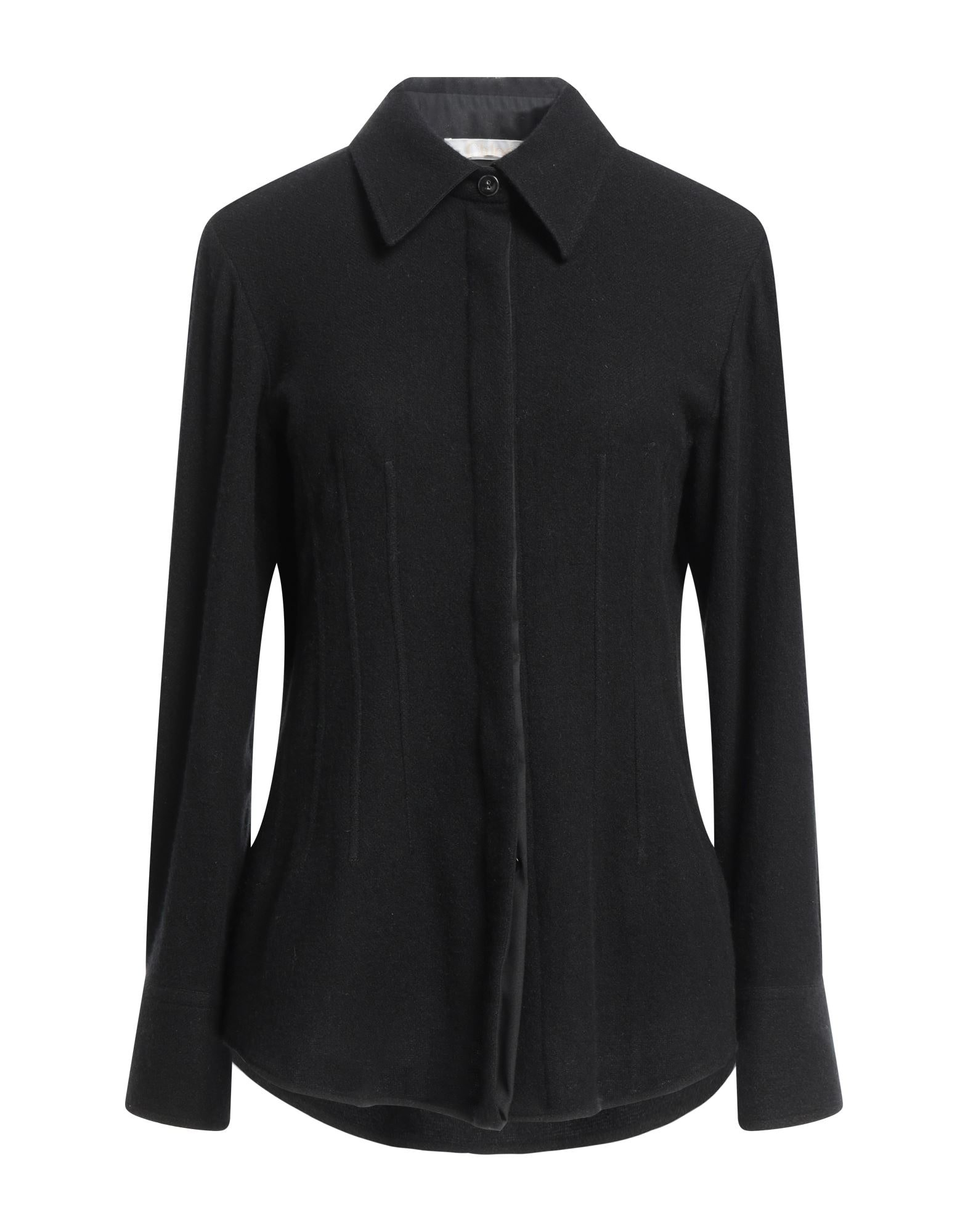 Black Women's Solid Color Shirts & Blouses - 1