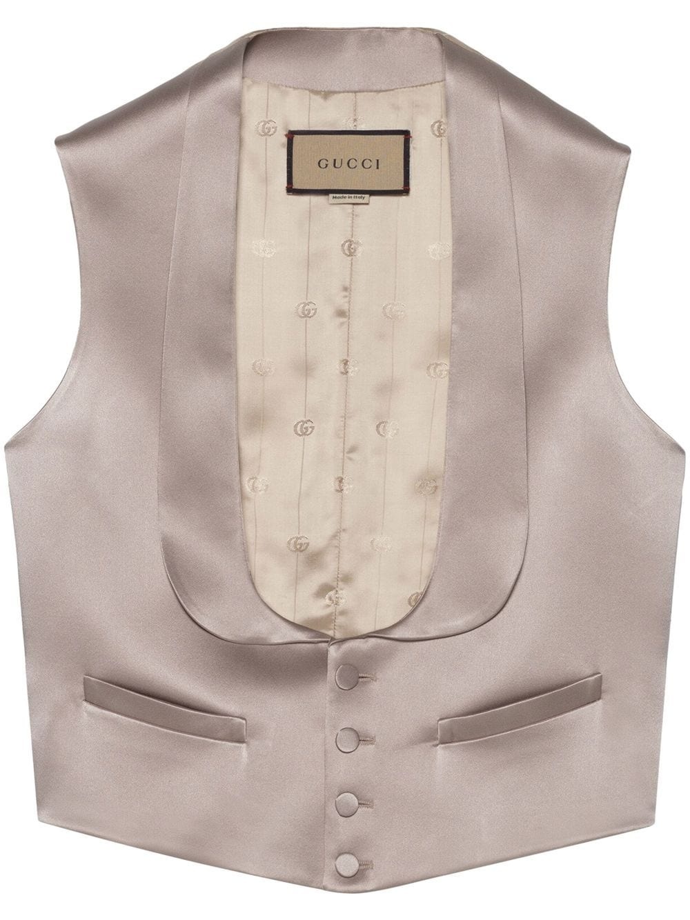 shawl-lapel satin waistcoat - 1