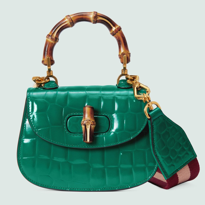GUCCI Gucci Bamboo 1947 mini crocodile bag - 686864EV4CT3642
