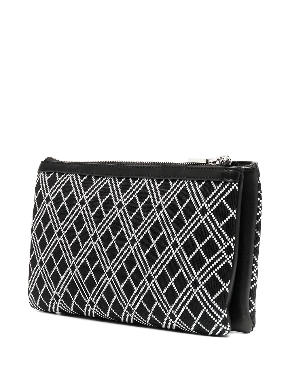 diamond-knit logo clutch bag - 3