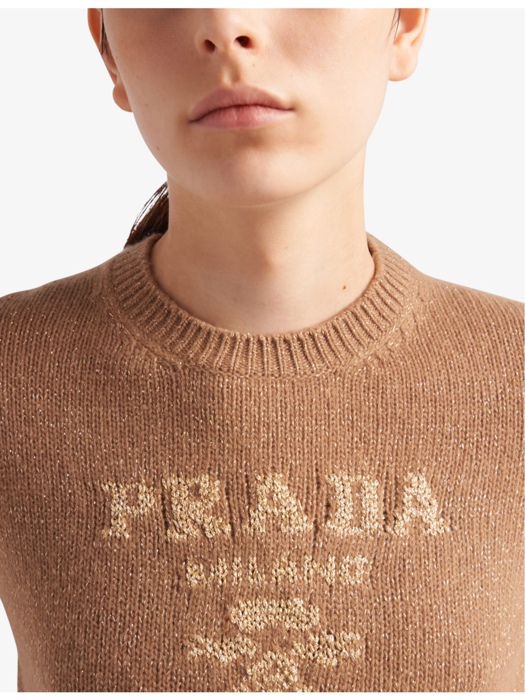 Branded short-sleeved wool and cashmere sweatshirt - 5
