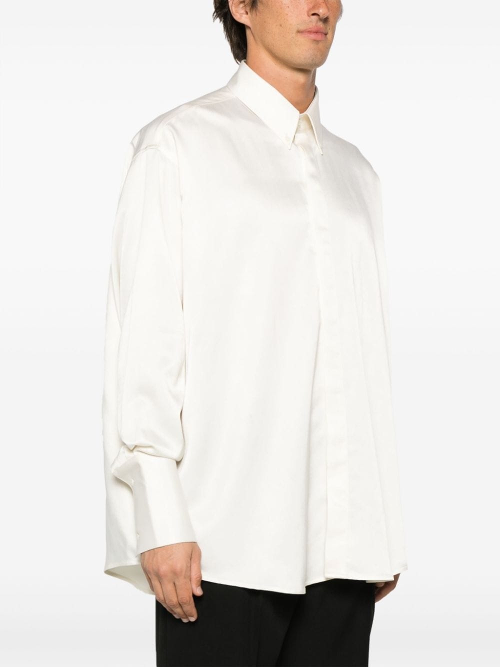 long-sleeve silk blouse - 4