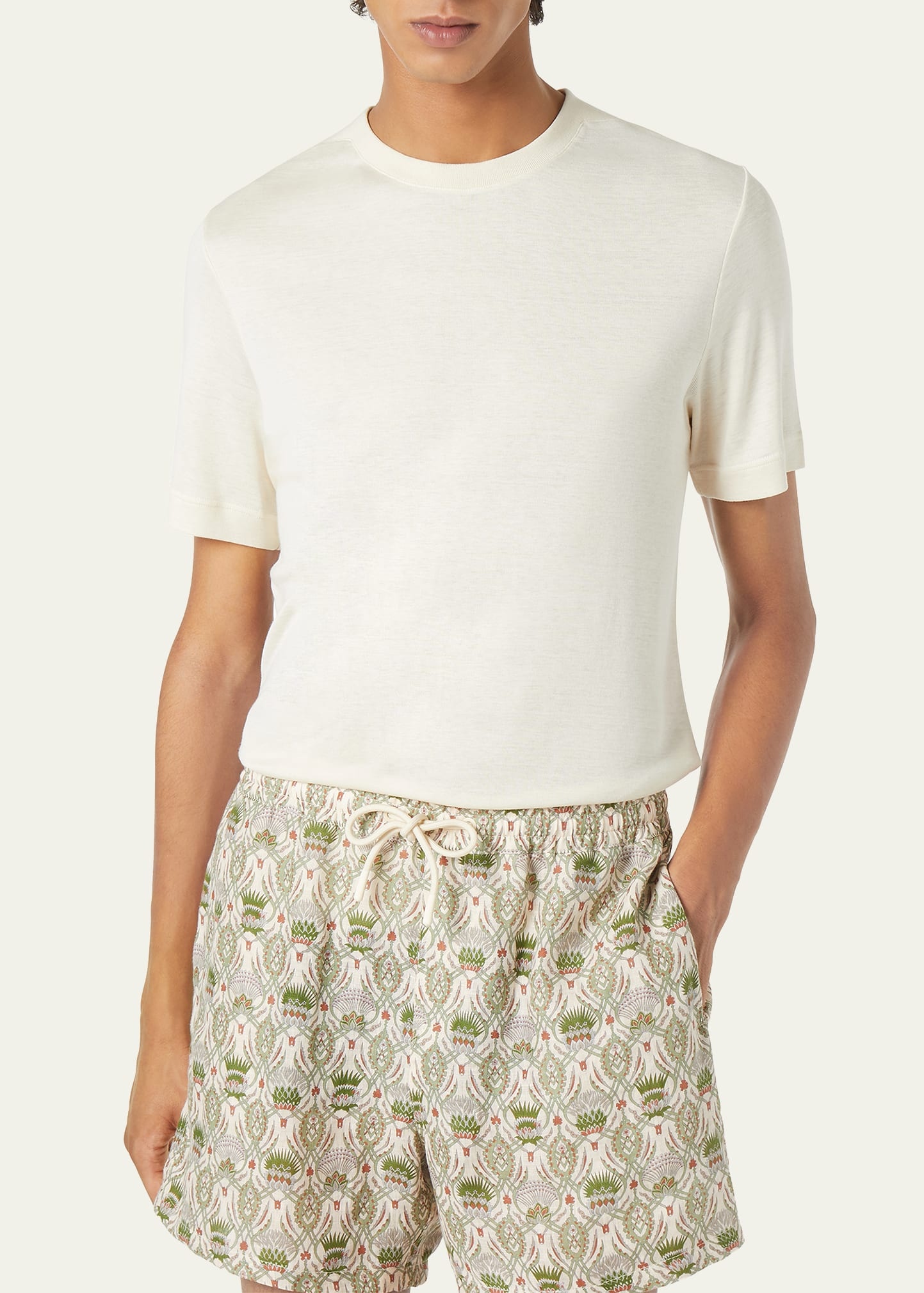 Men's Mazzorbo Silk and Cotton Crewneck T-Shirt - 4