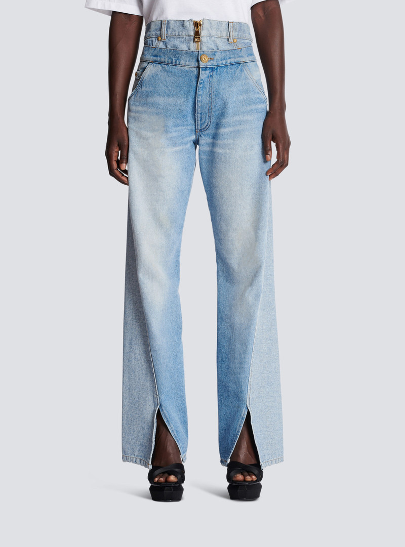 Two-in-one faded jeans 5