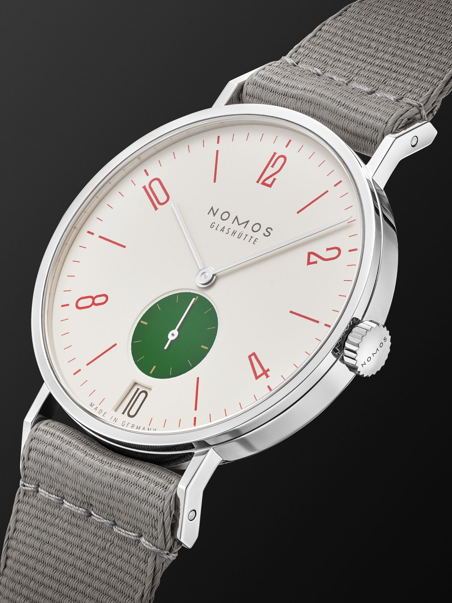 Tangente 38 Date Go Limited Edition Hand-Wound 37.5mm Stainless Steel and Webbing Watch, Ref.No. 179 - 3
