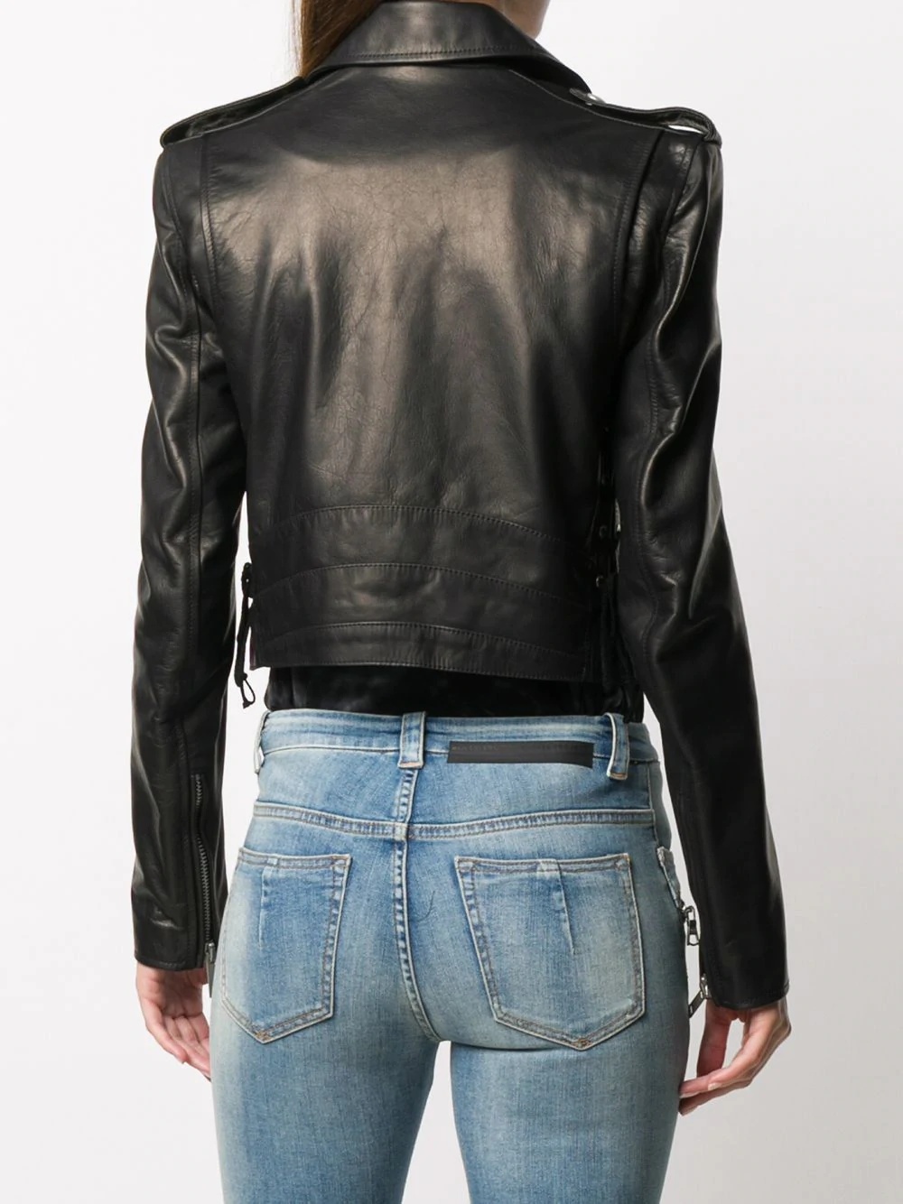 belt-detail biker jacket - 4