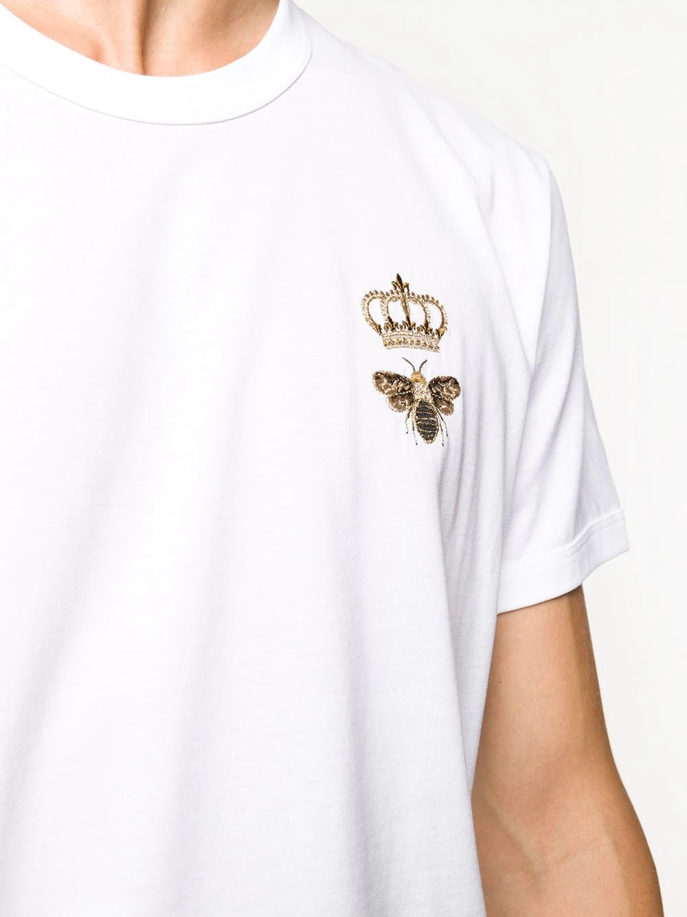 bee crown embroidered T-shirt - 5