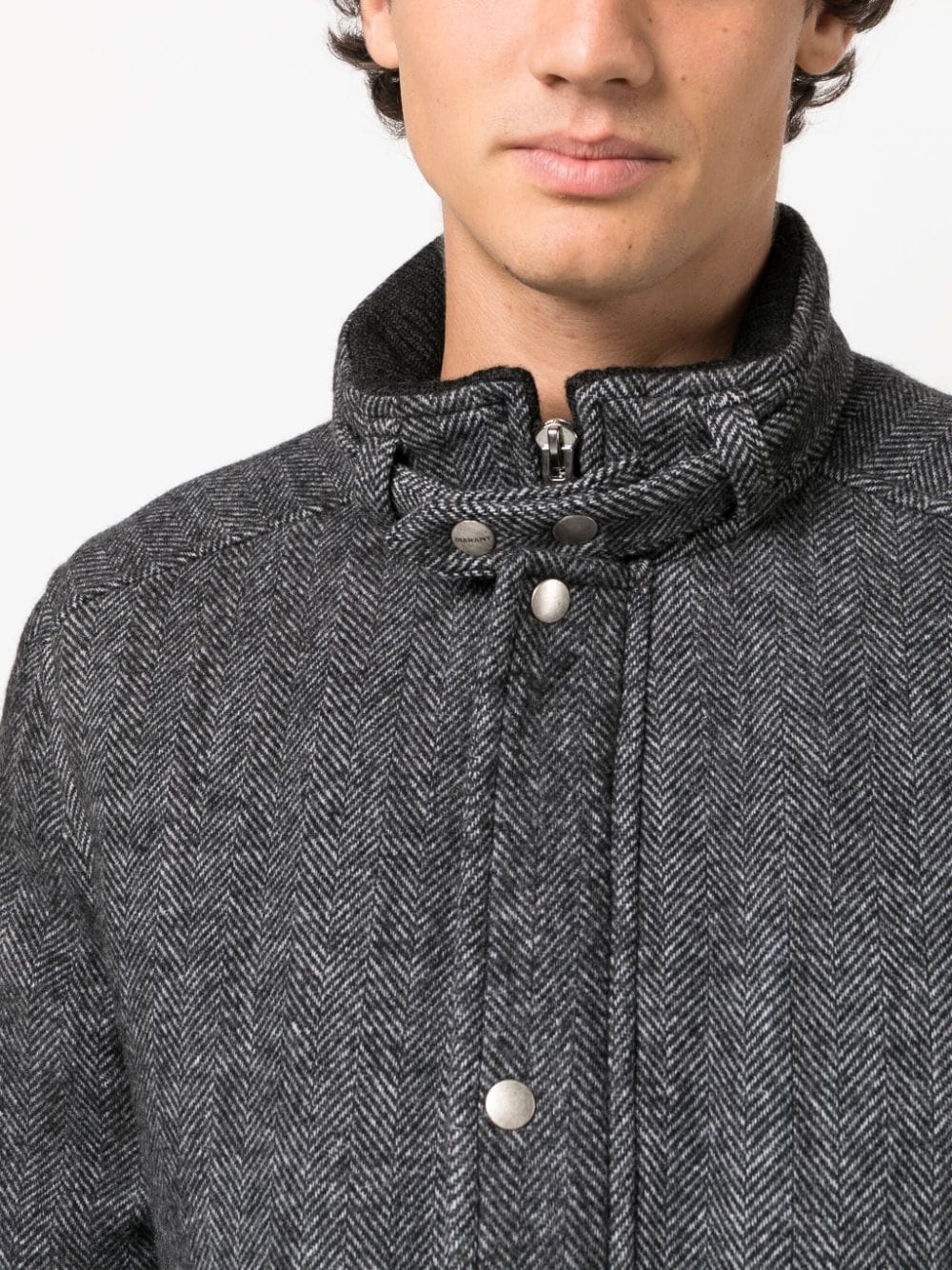 press-stud high-neck bomber jacket - 5