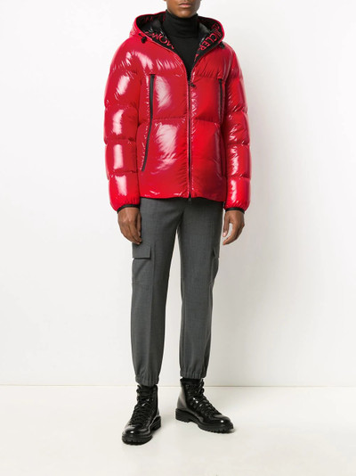 Moncler patent finish padded coat outlook