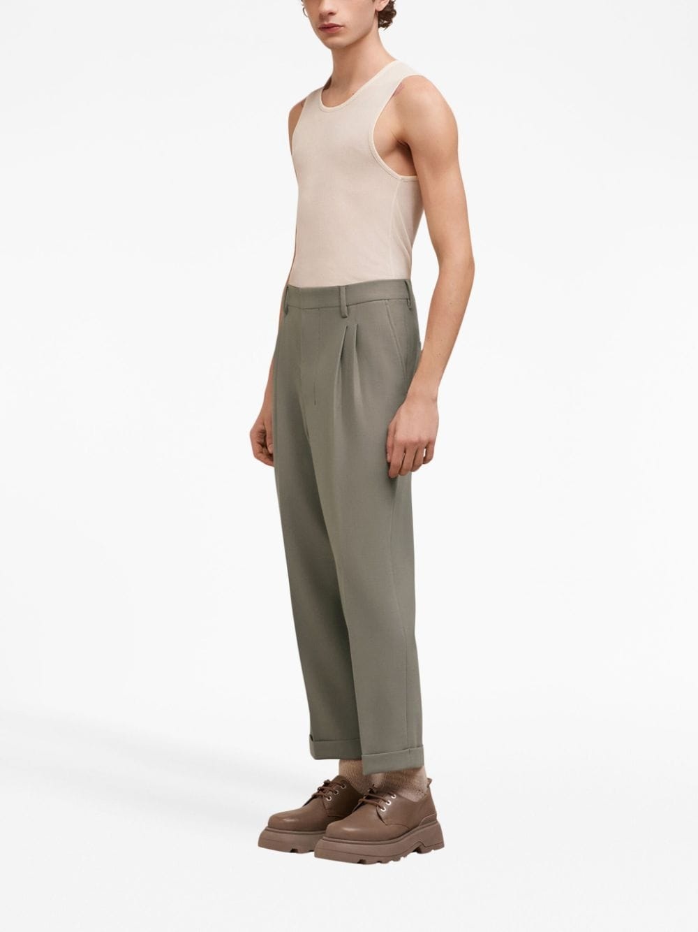 box-pleated cropped trousers - 4