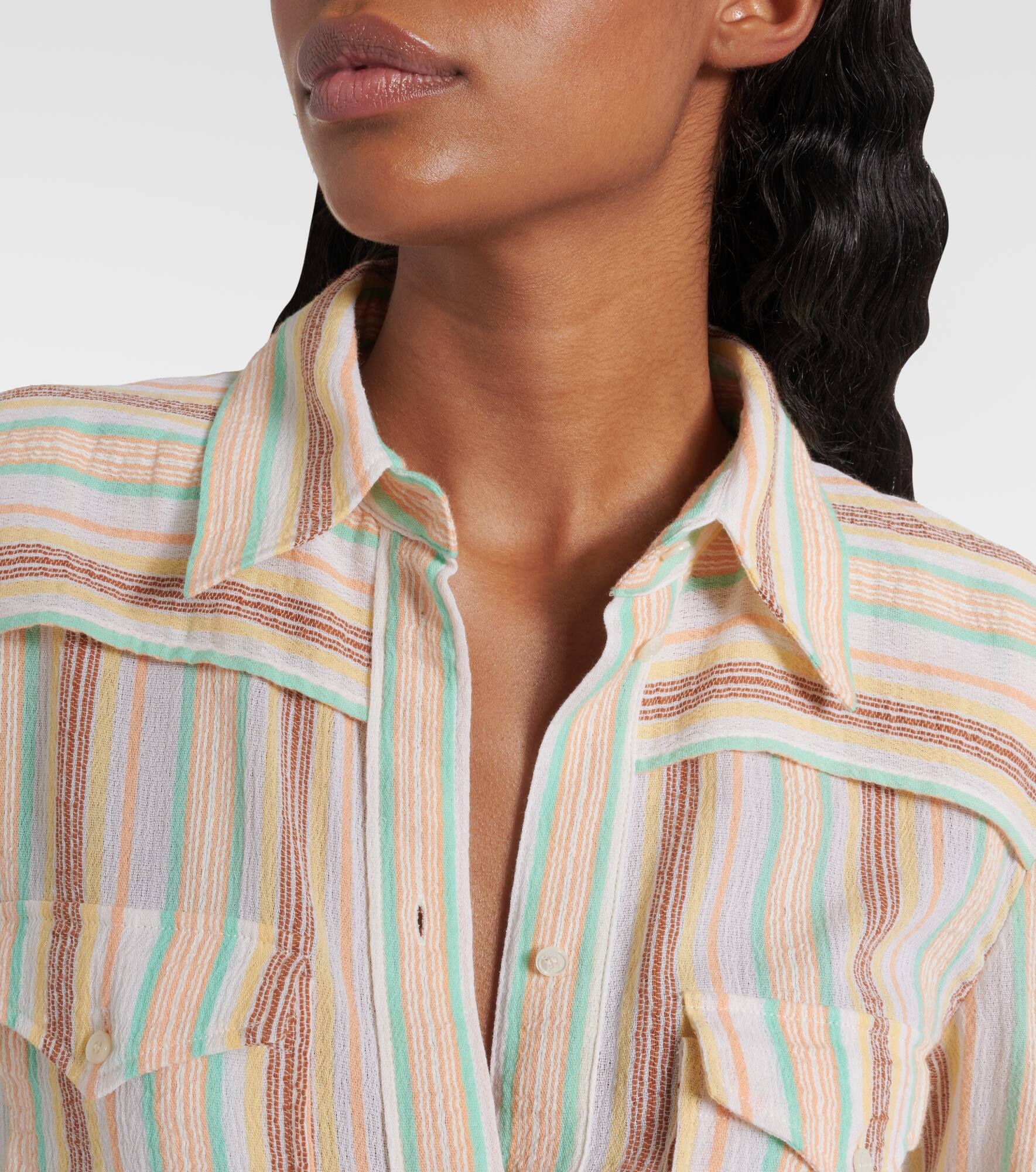 Striped cotton crêpon shirt - 4