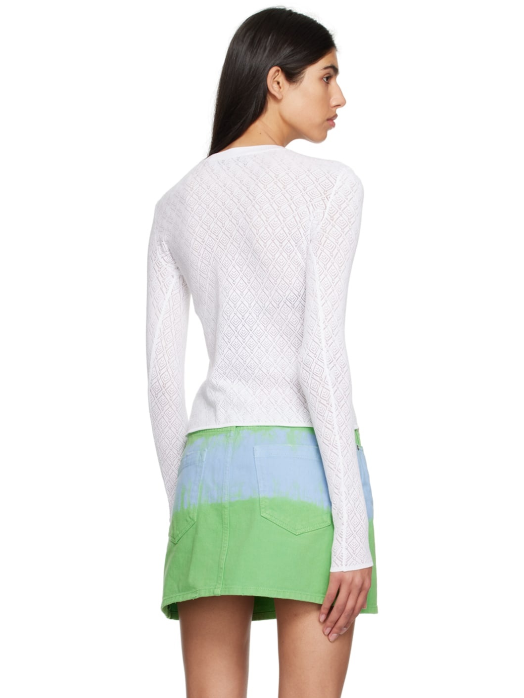 White Crewneck Long Sleeve T-Shirt - 3