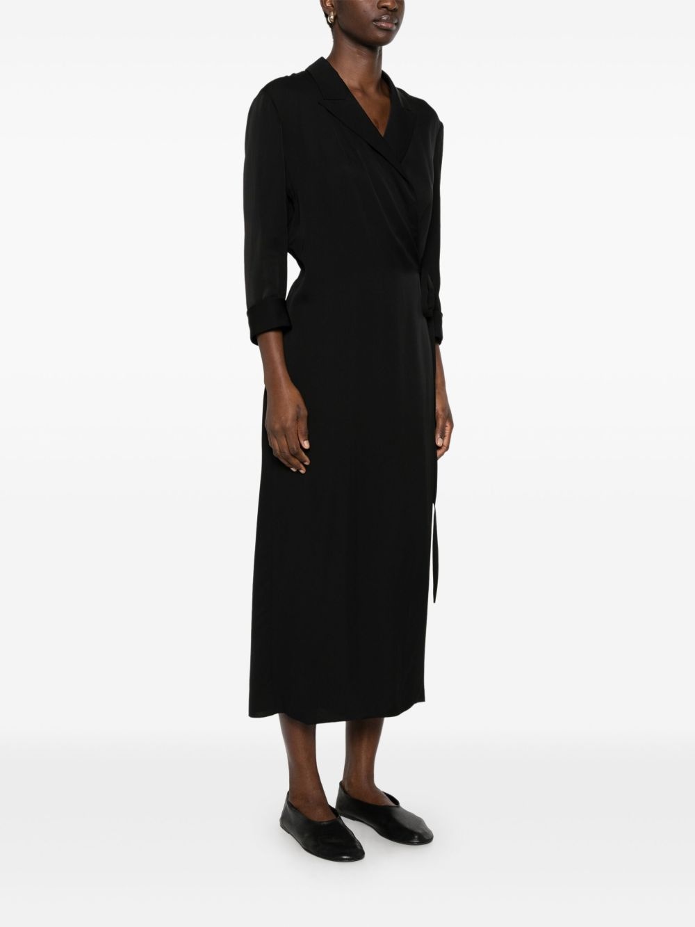 lapel maxi dress - 3