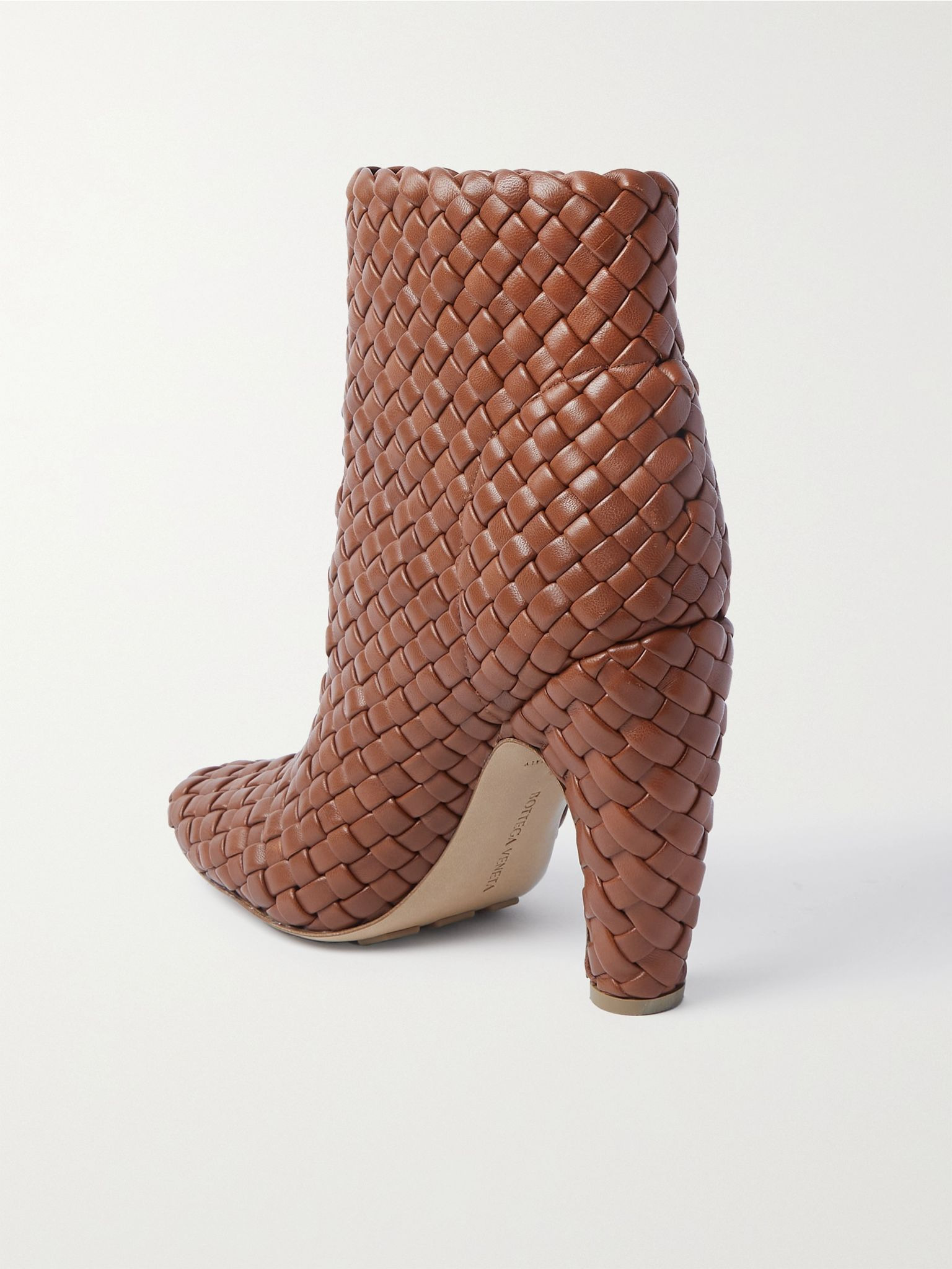 Mini Lido intrecciato leather ankle boots Brown - 3