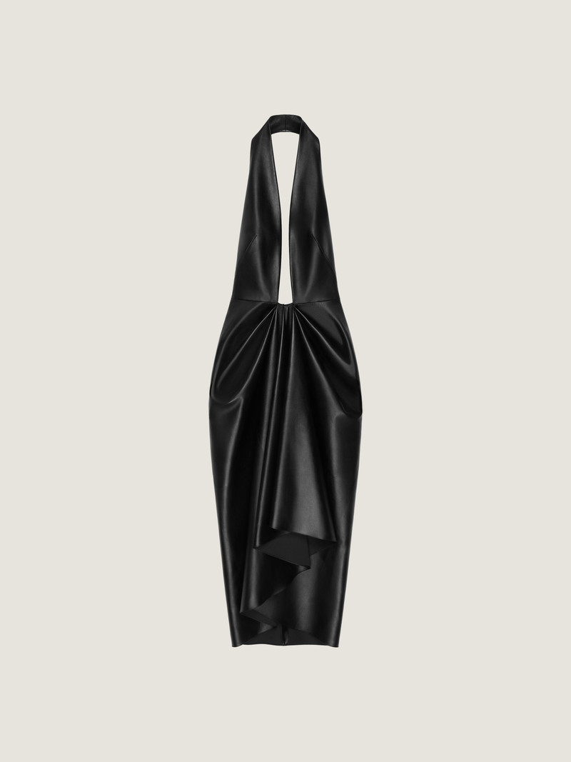 DRAPED DRESS IN NAPPA LEATHER 1