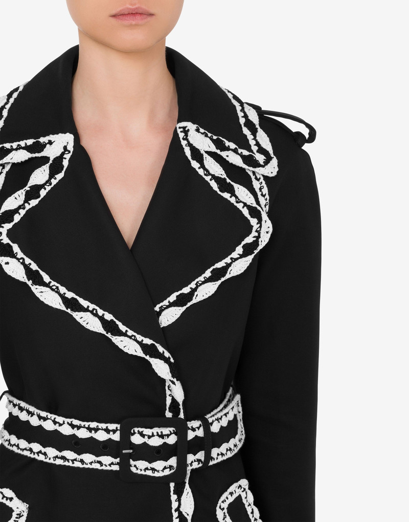 CROCHET DETAILS GABARDINE TRENCH COAT 4