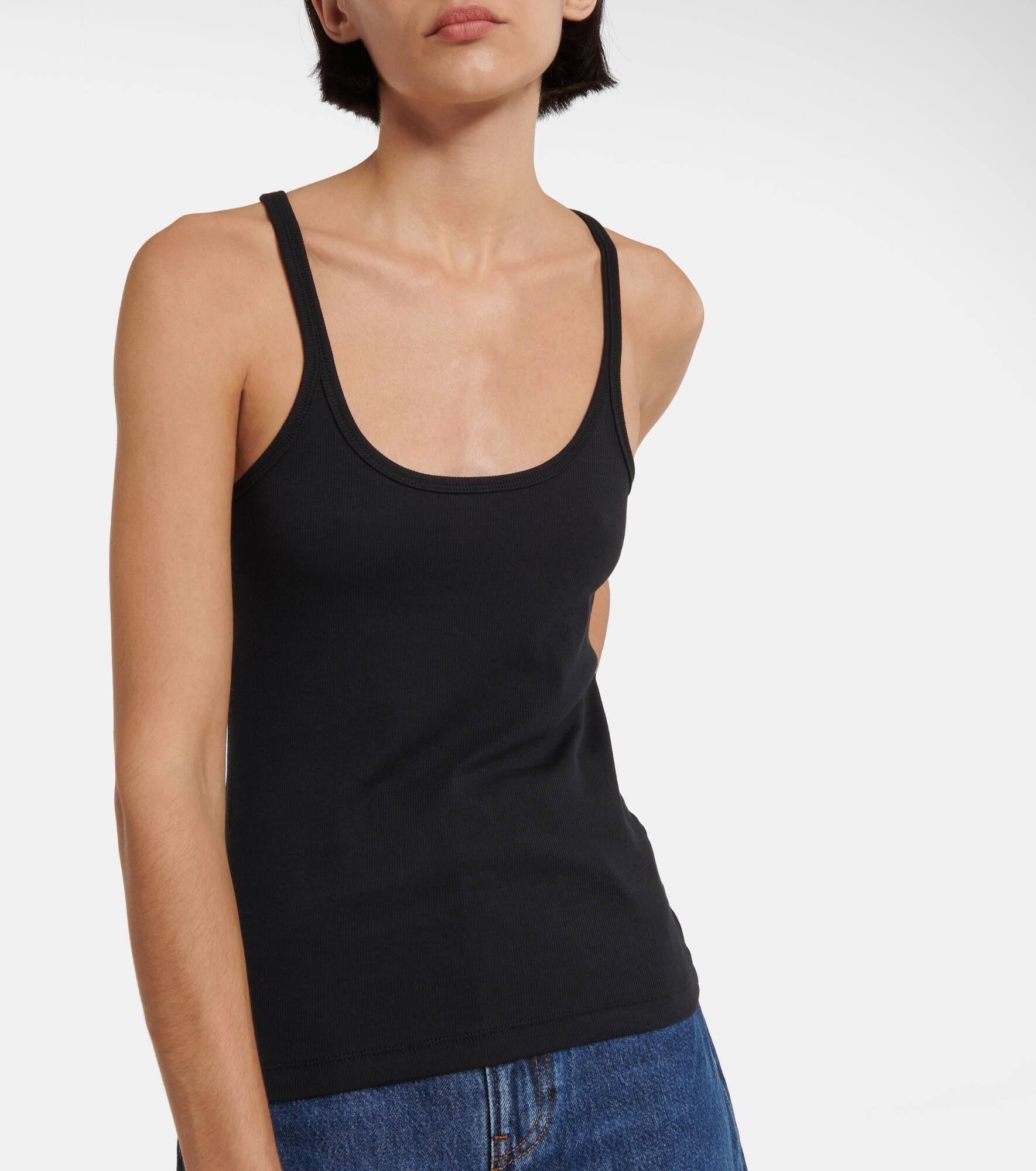 Cotton-blend racerback tank top - 4