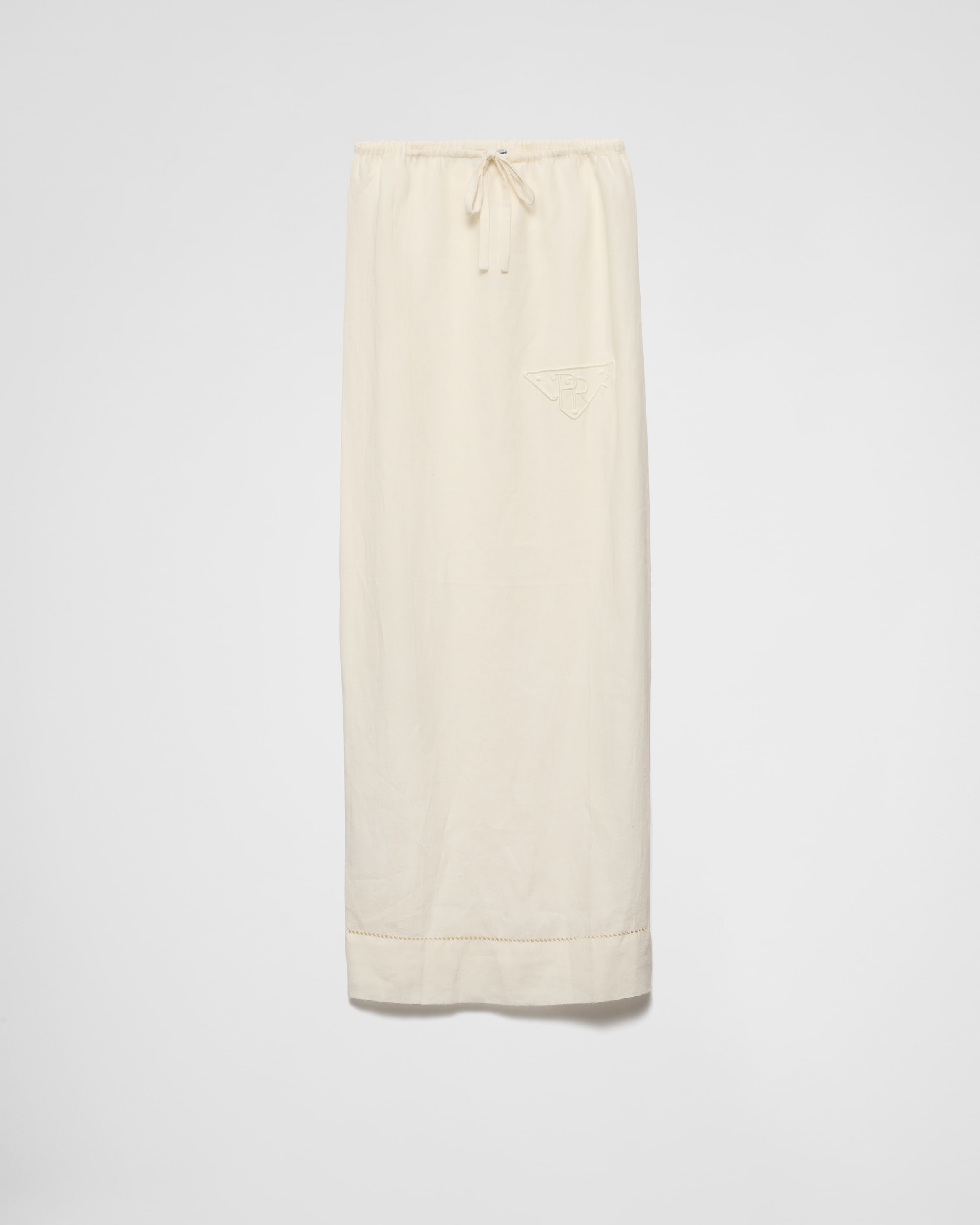 Embroidered linen skirt - 1
