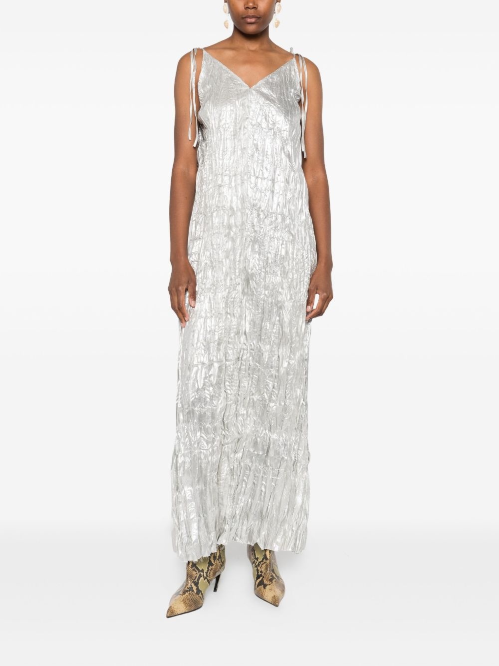 crinkled slip dress - 2