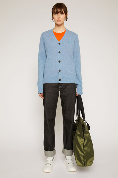 Acne Studios V-neck wool cardigan mineral blue outlook