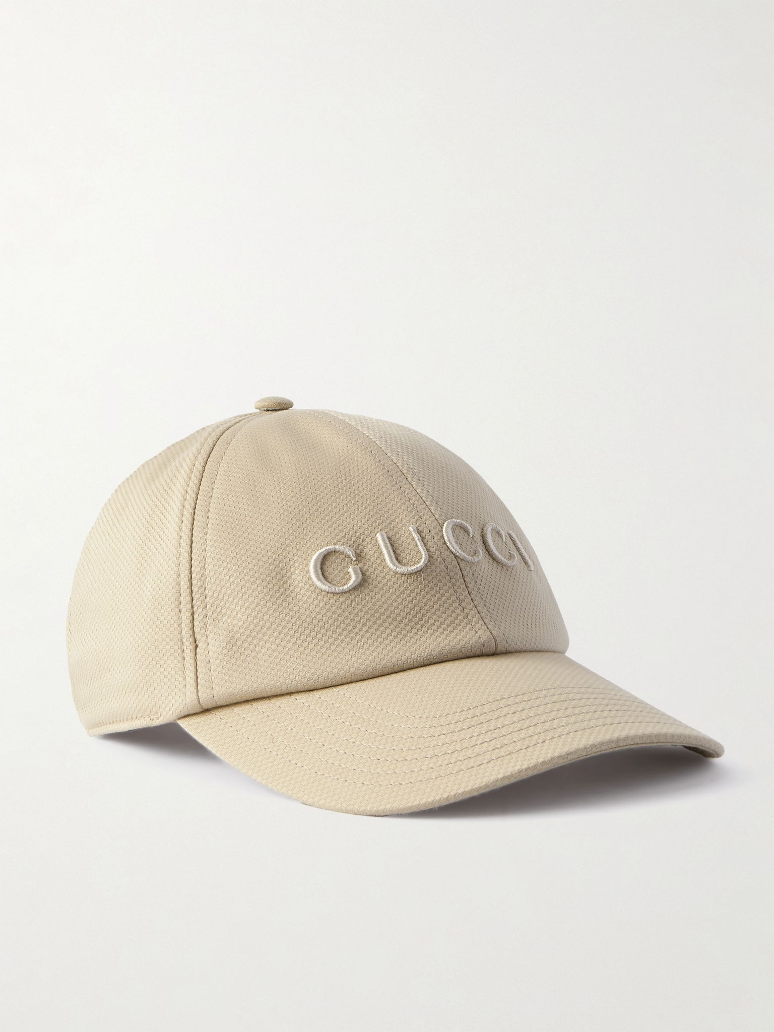 Logo-Embroidered Cotton-Blend Canvas Baseball Cap Cream - 1