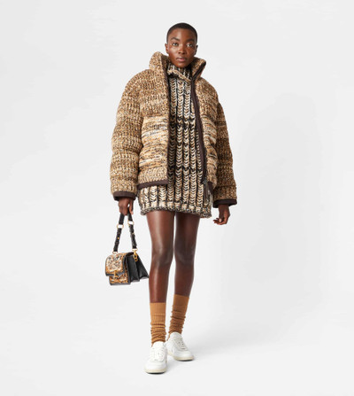 Tod's OVER DOWN JACKET MOULINÉ - BROWN, BEIGE outlook