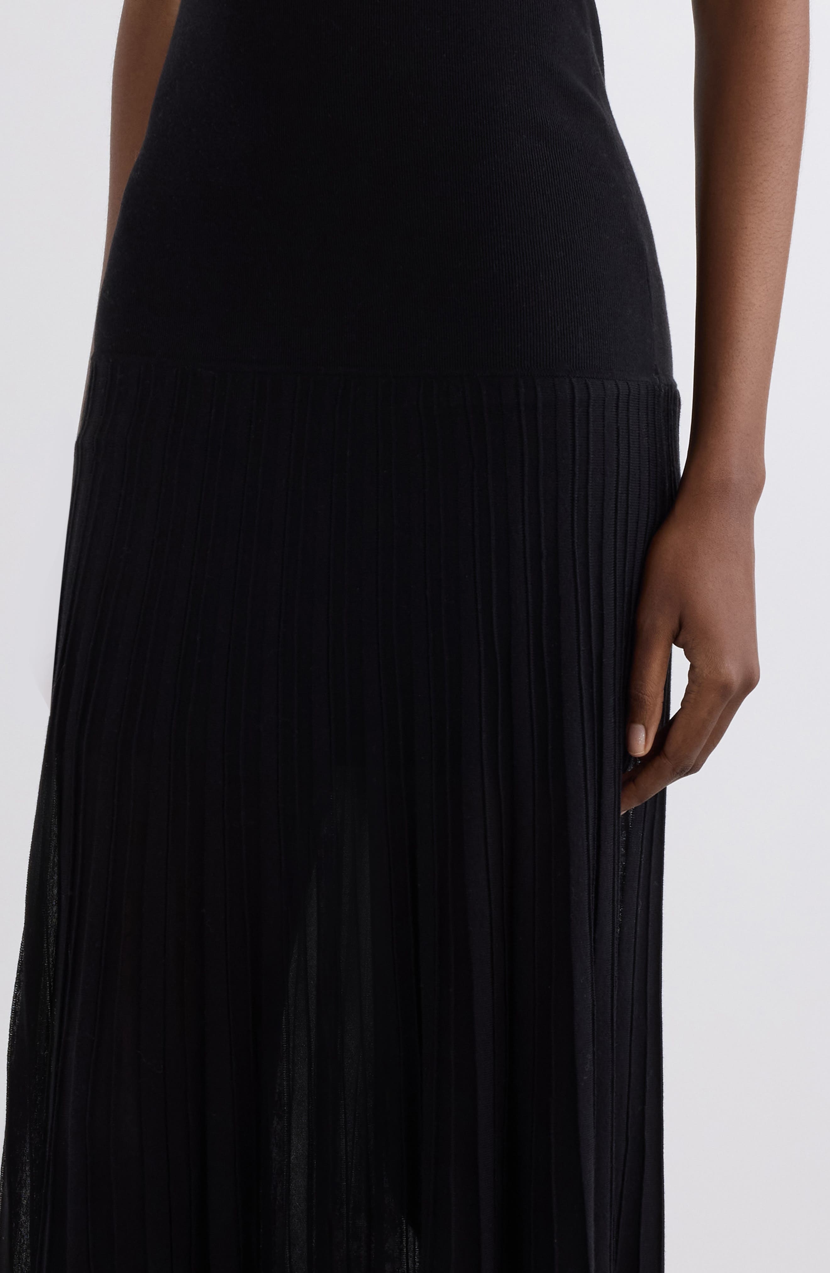 Isabel Marant Velma Plunge Neck Crepe Knit Maxi Dress in Black at Nordstrom - 4